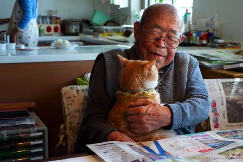 catsbeaversandducks:I Got A Cat For My Sick And Grumpy Grandpa, And He Turned His Life Upside Down“I