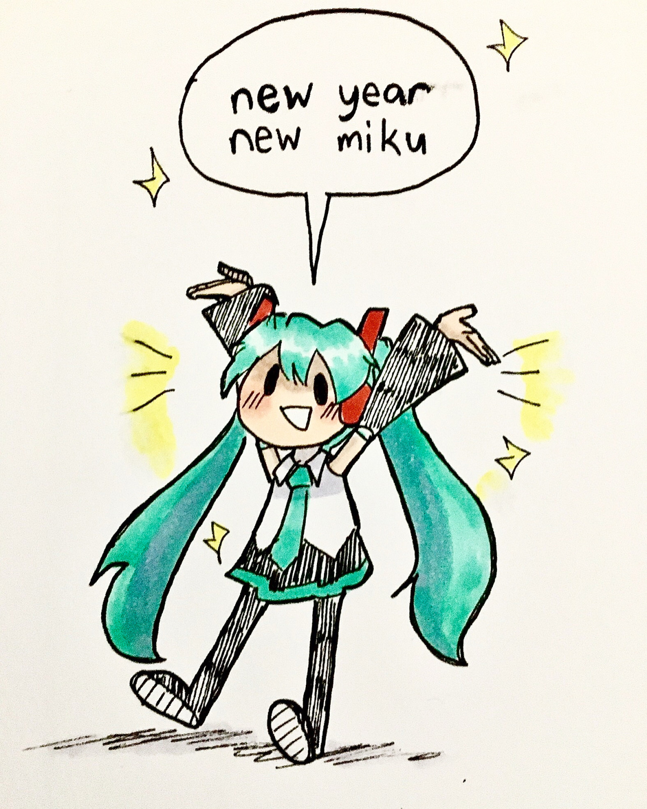 JaidenAnimations on X: So far during my break I've done absolutely nothing  productive (intentional) but I did draw me and hatsune miku 🙂🫶 also happy  new year!  / X