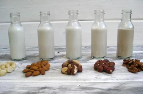 You can make a variety of plant-based “milks” by blending raw nuts, seeds, and grains wi