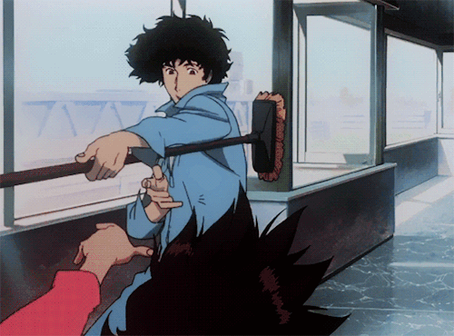 bebopsource: TOP 5 SPIKE SPIEGEL FIGHT SCENES AS VOTED BY FOLLOWERS↳ 5. Spike Spiegel vs Electra Ovi