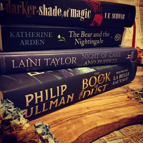 My current to be read pile ✳️ ✳️ ✳️ ✳️  #tbr #adarkershadeofmagic #veschwab #thebearandthenightingal