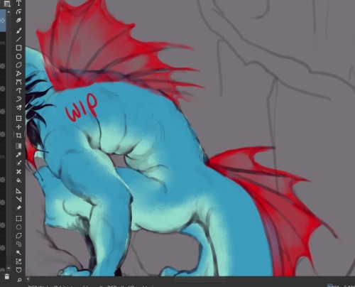 I JUST REALIZED that when I’m doing Kraw’s first layer of color, he matches EXACTLY with Feraligatra