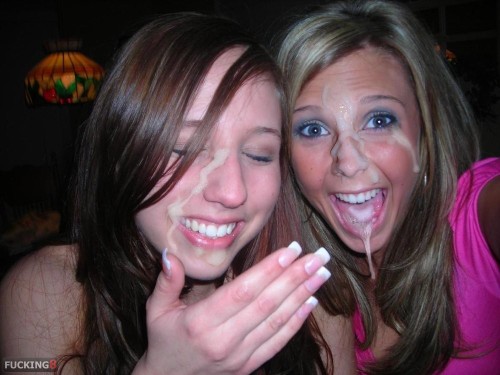 cute-sexy-teen-girl-erotic-pics:  Two teen girls love facial and cum on her nice faces.