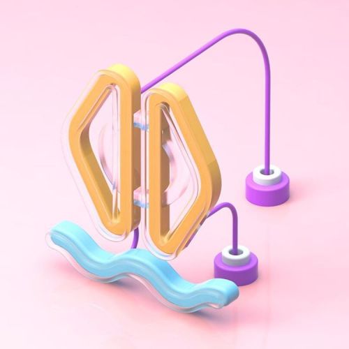 Moustachus #3d #c4d #adobe #nasa #esa #lookingfor #life #electro #waves #colors #colorful #pink #gla