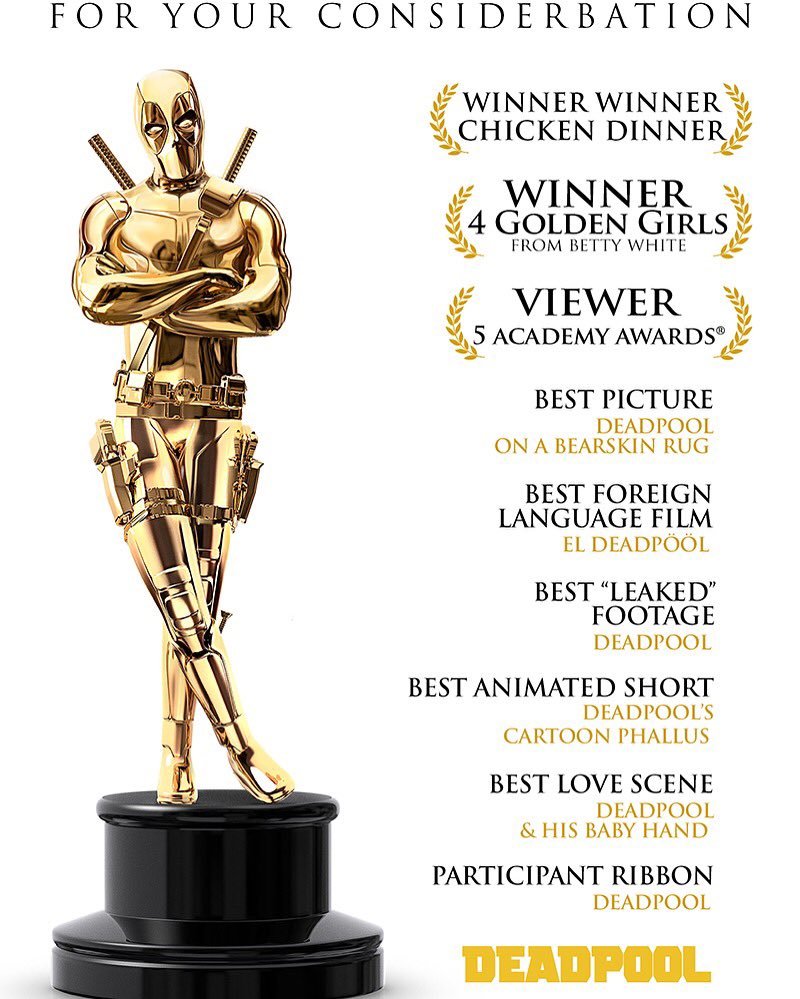 furiosasmadmax:  Ryan Reynolds ‏@VancityReynolds Only a few hours left for Oscar