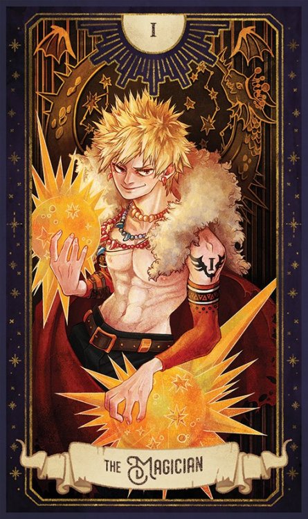 This is something from last year but I worked on Magician card for the BNHA tarot card project that 