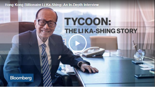 Billionaire Li Ka-Shing, Hong Kong's richest man, sits down with Bloomberg's Angie Lau for an exclusive interview. (Source: Bloomberg)