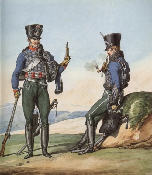 cuirassier:1st Hussars, First French Empire, plate by Carle Vernet
