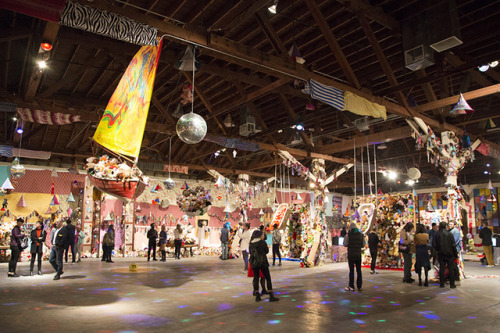 Images from the opening reception of Charlemagne Palestine’s exhibition: CCORNUUOORPHANOS