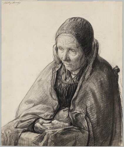 harvard-art-museums-drawings: Portrait of an Old Woman, Wally Moes, c. 1890, Harvard Art Museums: Dr