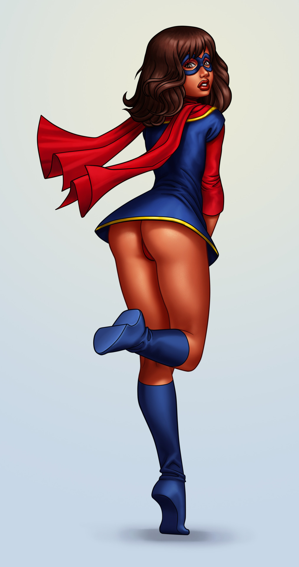 superheropinups:    Not Safe for Work Wednesday   Ms. Marvel - ? 