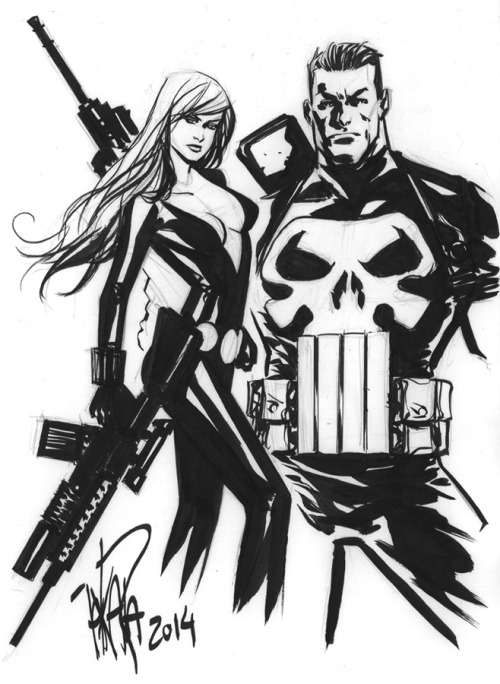 Sex mtakara:  C2E2 sketch - BlackWidow Punisher—for pictures