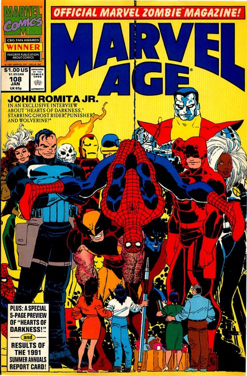 gnarlycovers:  Marvel Age #108 (Marvel Comics - January 1992)Illustrator: John Romita Jr.