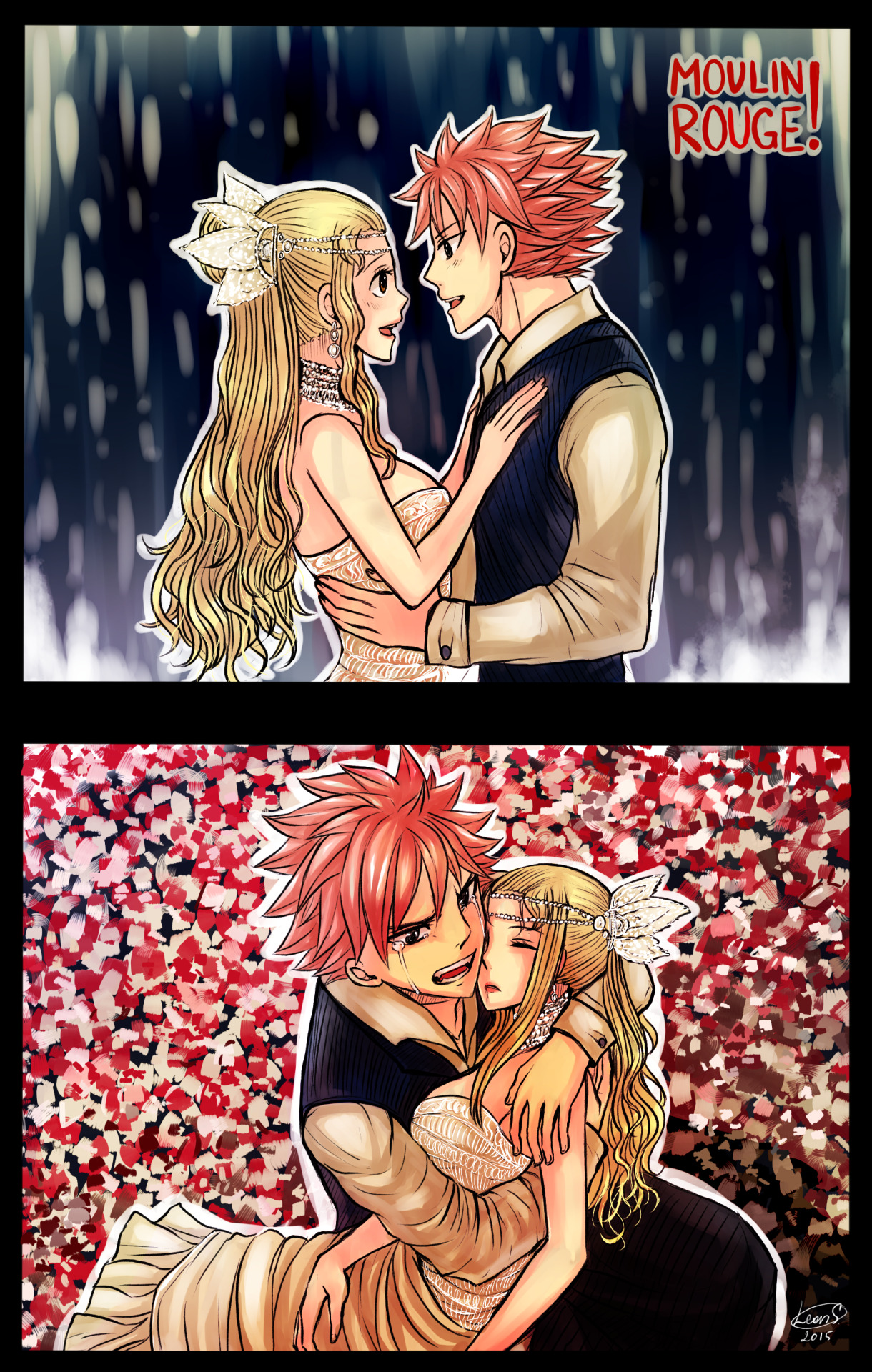 leons-7:    Crossover for “Moulin Rouge!” movie. Natsu is Christian, and Lucy