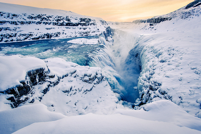 brutalgeneration:  Gullfoss waterfall by oskarpall on Flickr.