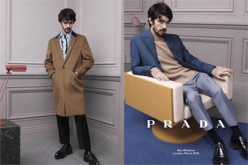 Campaign | Prada Menswear Fall Winter 13.14 by David Sims Actors: Christoph Waltz, Ben Whishaw and E