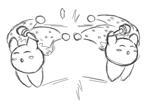 artattackkami:A batch of more cleaned up sketches. The majority are Kirby since I was taking the tim