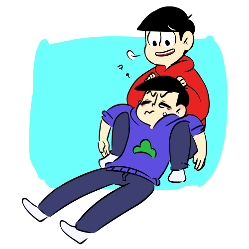 doodletts: a rare image of osomatsu being a good brother and kara being comforted