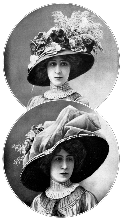 gothiccharmschool: gailcarriger: les-modes: Hats by Maison Dalnys, Les Modes May 1910 The Ivy effect