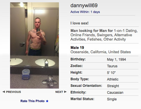 We got honeys for the gay dudes on our site too. Meet DANNY WILL - tattooed and nice