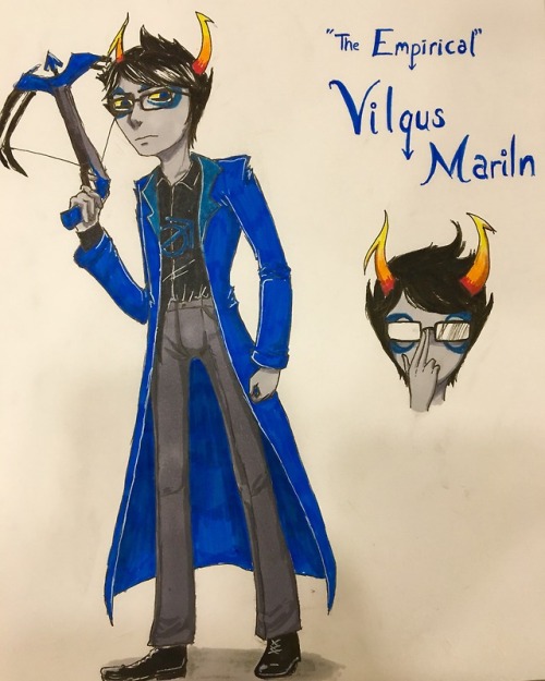 That Moment When You Draw Your Friend's Fantroll Before Your Own. Vilqus Mariln, An Indigo Blood Mage