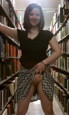 averagemilflover:  exposed-in-public:  Exposed in the library at http://exposed-in-public.tumblr.com/  Slut wife Kelly