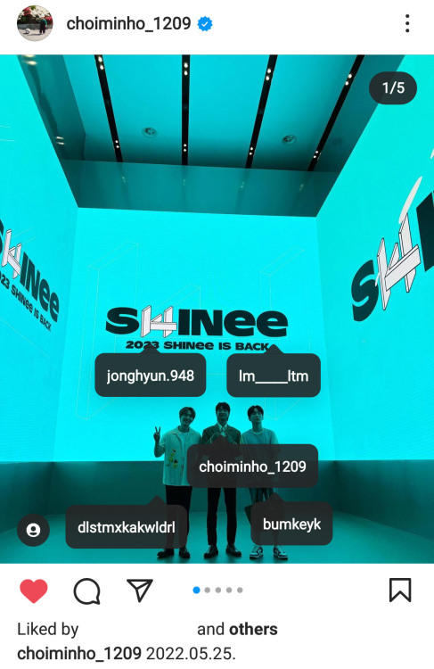 shineemoon: 220526 choiminho_1209: 2022.05.25......우리는 빛나는 샤이니. (We are shining SHINee.)