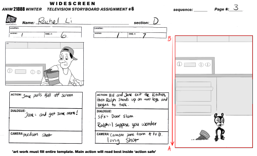  Beat board and story panels for a commercial script “Poochie Pouches”. Last storyboard assignment o