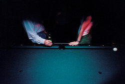 untrustyou:  Dancing Weapon of Mass Destruction     i just see two men standing by a pool table, cue ball in the left hand corner pocket. Someone explain this photograph to me.