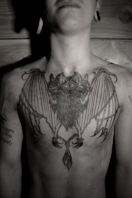echoes-through-eternity:  thomascardiff:   - THREE HEADED BAT - LINE WORK STARTED..   Me
