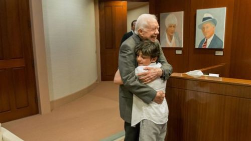 blue&ndash;folder:  10-year-old asked to meet President Jimmy Carter after he beat cancer