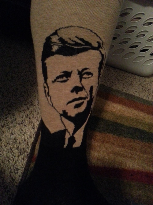 Wearing my John F. Kennedy knee socks today.