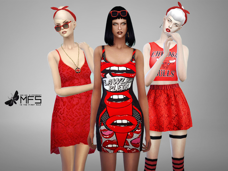 Missfortunesims Mfs Red Mood Collection The Set Emily Cc Finds