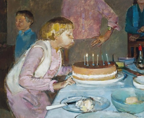 Birthday Party   -      Ruskin SpearBritish, 1911–1990oil on board,  51.4 x 63.5 cm. (20.2 x 25 in.)