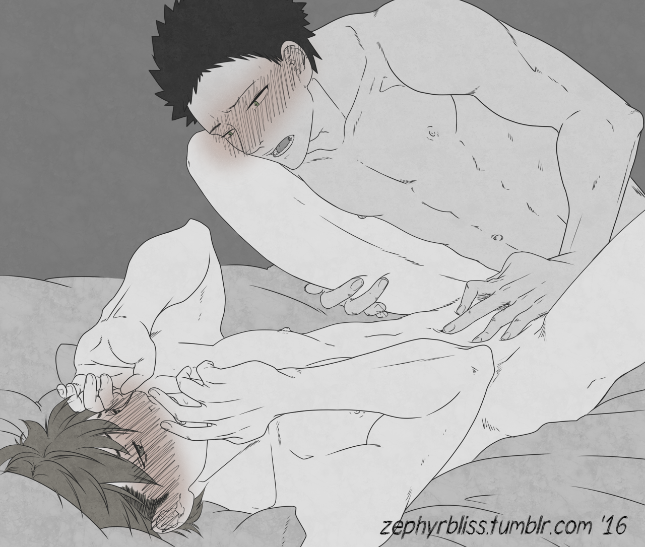zephyrbliss:   NSFW (Art) Challenge: Day 24 - Shy - IwaOi Previous/Next Days~  