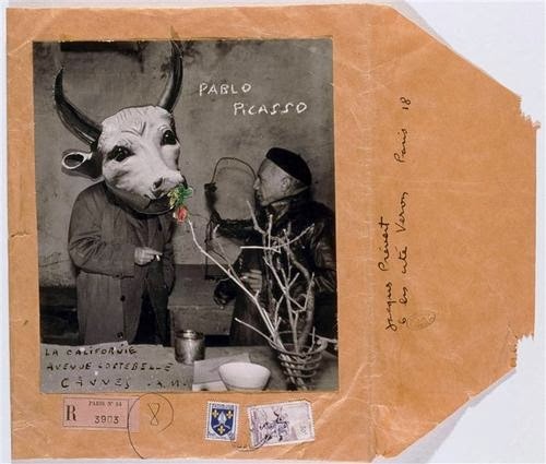 inneroptics:Jacques Prévert -envelope from letter to  Picasso