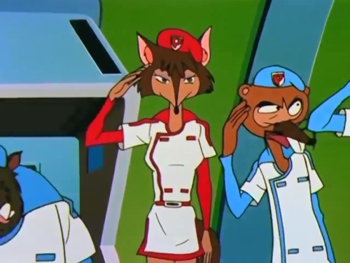 Screenshots of Atasha as a fox from Time Patrol Tai Otasukeman.Album imgur.com/a/jS6QGI2