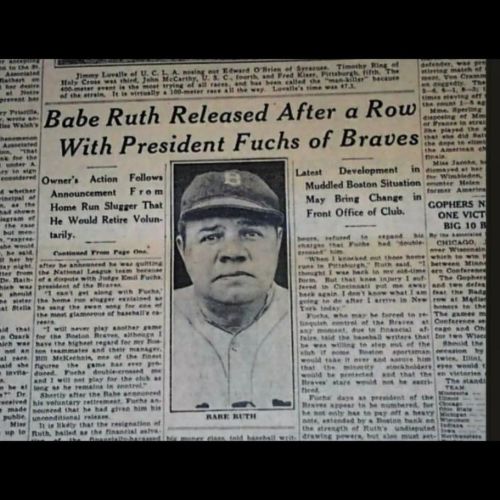 On This Day in History June 2, 1935: Famed slugger Babe Ruth announces his retirement from Professio