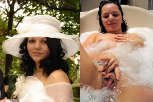 Amateur wife dressed undressed bride