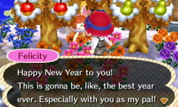 Happy New Year! ^o^ #Animal Crossing #Animal Crossing: New Leaf #Nintendo 3DS #New Years Day #Felicity#Purrl#Coco#RV#Recreational Vehicle#Camper#Camping#Jingle#Carmen#Bulletin Board #Happy New Year #Important Announcement