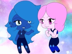 Here is my Blue Topaz and Rocky~Topaz is probably giving her a tour of her place and just getting to the part where Rocky can take any rocks she likes. I can see Topaz spoiling Rocky whenever she can X3I hope you like it~(animesparkleluv96-blog)     