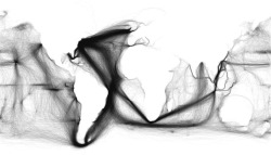 boatporn:  historical-nonfiction:  Taking ships’ logs from the 1700s and 1800s, and charting each geolocated entry on a white surface, you get this map. For an interesting discussion, check out this article.  Wicked, wicked cool.  Analysis.