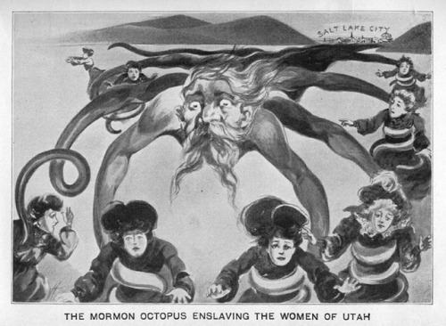 peashooter85:The Mormon octopus enslaving the women of Utah, 1902.