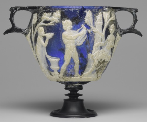 Cameo glass skyphos Roman, Imperial Period, c. 25 B.C.-A.D. 25Getty Museum