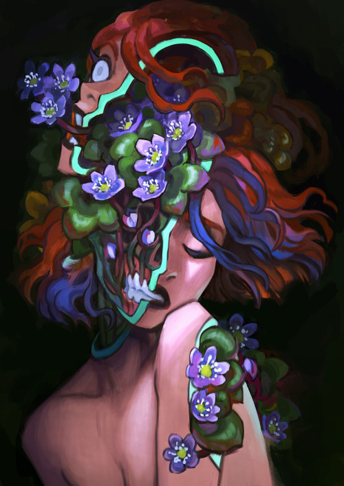 dark-tarou:This artwork was inspired by me missing the blooming of hepaticas (žybutės in Lithuanian)