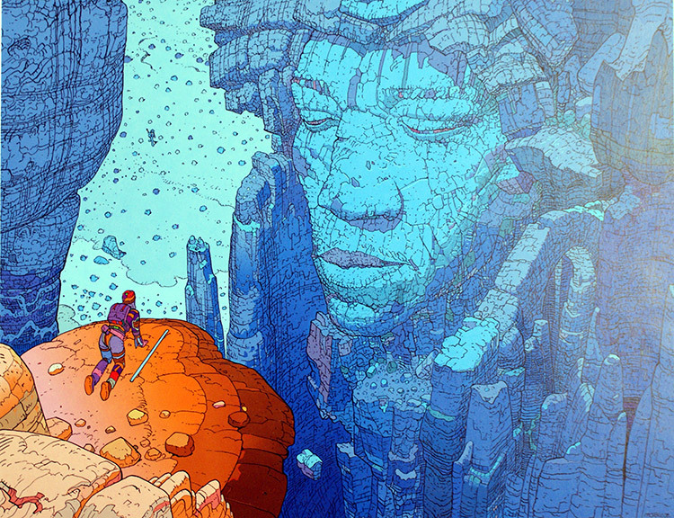COMPARISON - my work and Jean Giraud (MOEBIUS)my work on the left, Moebius on the