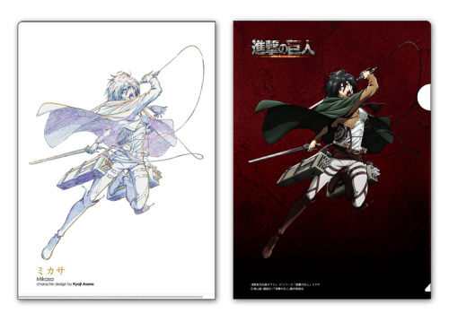  New merchandise featuring Levi & Mikasa from Union Creative, featuring artwork from SnK’s Chief Animation Director Kyoji Asano!  UC also created figures from these sketches.