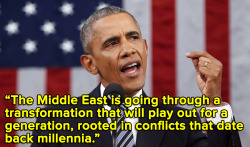 meagan-hood:  micdotcom:  President Obama’s Middle East “millennia” comment called into question President Obama’s claim that the Middle East’s problems date back thousands of years had many Twitter users up in arms. Not only were many calling