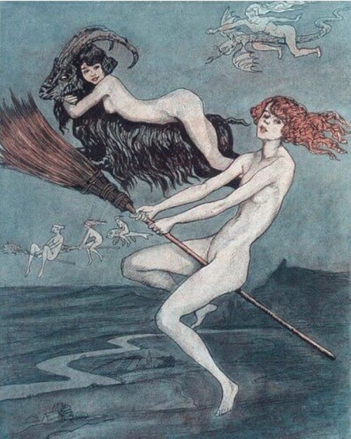 Otto Goetze (German, 1868-1931, b. Germany) - The Witches’ Ride, 1924, Drawings