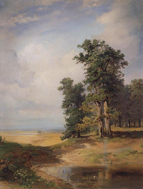 Summer landscape with oaks, 1850, Aleksey Savrasov